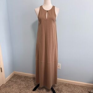 Lilla P Sleeveless Keyhole Maxi Dress Raffia Size XS 100% Cotton